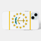 Étui iPhone 15 Plus Case-Mate, drapeau de Rhode Is (Verso (horizontal))