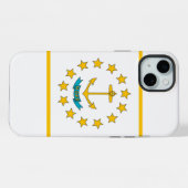 Étui iPhone 15 Plus Case-Mate, drapeau de Rhode Is (Verso Horizontal)