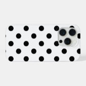 Étui iPhone 15 Pro à pois noirs (Verso Horizontal)