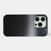 Étui iPhone 15 Pro à texture métallique noire bros (Verso Horizontal)