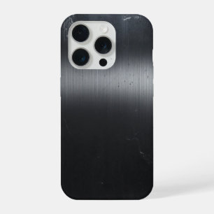 Étui iPhone 15 Pro à texture métallique noire bros