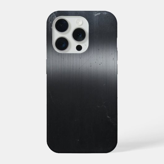 Étui iPhone 15 Pro à texture métallique noire bros (Verso)