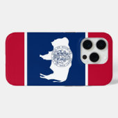 Étui iPhone 15 Pro Case-Mate, drapeau du Wyoming (Verso (horizontal))