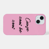 Étui iPhone 15 Pro esthétique rose citation (Verso Horizontal)
