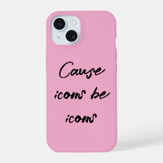 Étui iPhone 15 Pro esthétique rose citation (Verso)
