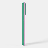 Étui iPhone 15 Pro Max avec rayures vertes et rose (Côté droit)