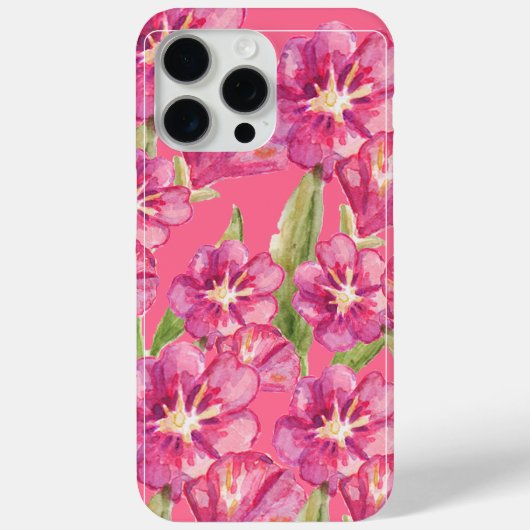 Étui iPhone 15 Pro Max 'Fleurissement Floral Rose (Verso)