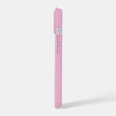 Étui iPhone 15 rose à cœur blanc (Côté gauche)