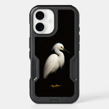 Étui iPhone 16 Black 4 Luxe, Aigrette neigeuse