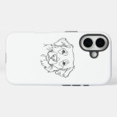 Étui iPhone 16 Chien - Design Minimaliste Moderne (Verso (horizontal))