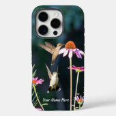 Étui iPhone 16 Pro Colibri & Échinacée Rose (Verso)