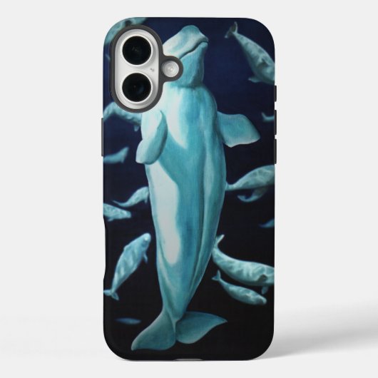 Étui iPhone 3 baleine blanche baleine Art Case (Verso)