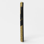 Étui iPhone 5 Case-Mate Crème Or Damassé Noir (Dos/Gauche)