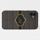 Étui iPhone 5 Case-Mate Or Noir Aspect Cuir (Dos (Horizontal))
