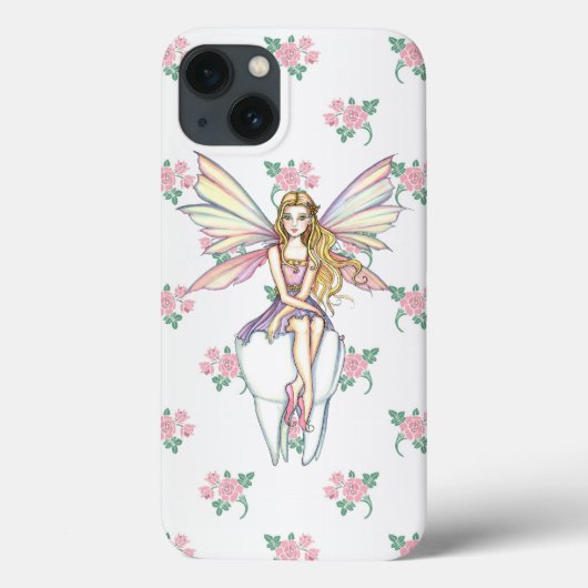 Étui iPhone 5 Fée des dents mignonne et fleurs pou (Verso)