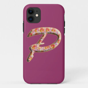 Étui Iphone 5 motif monogramme P dans les roses