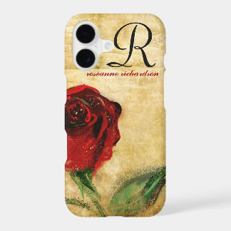 Étui iPhone 7 monogramme Rose Rouge Vintage
