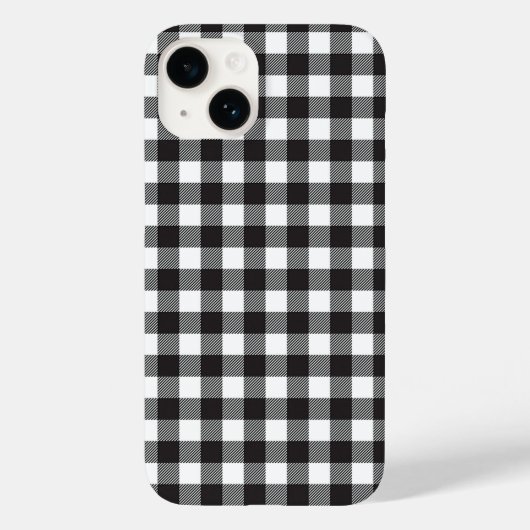 Étui iPhone à carreaux buffle noir et blanc (Verso)