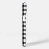 Étui iPhone à carreaux buffle noir et blanc (Verso / Droite)