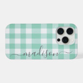 Étui iPhone à carreaux de Buffalo et calligraphie (Verso Horizontal)