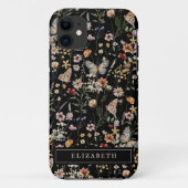 Étui iPhone à fleurs noires Monogram (Dos)