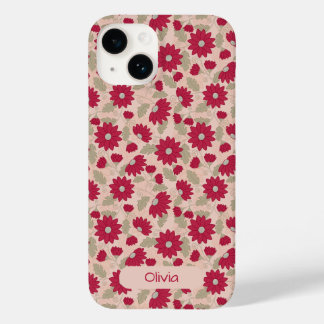 Étui iPhone à marguerites roses personnalisé