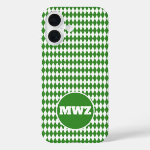 Étui iPhone à monogramme diamant vert