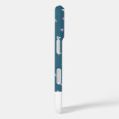 Étui iPhone à monogramme moderne Cœurs (Verso / Droite)