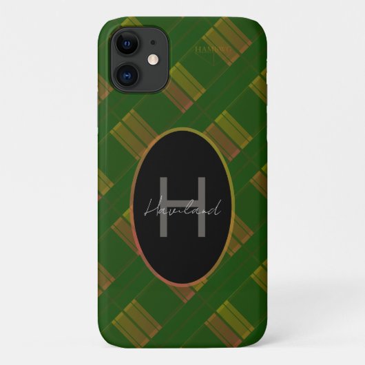 Étui iPhone à monogramme Plaid HAMbWG (Dos)