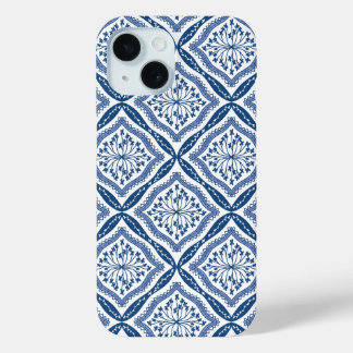 Étui iPhone à motif bleu et blanc