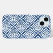 Étui iPhone à motif bleu et blanc (Verso (horizontal))