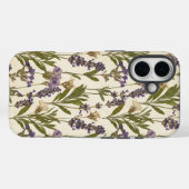 Étui iPhone à motif botanique d'herbier de lavande (Verso (horizontal))