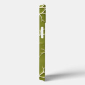 Étui iPhone à motif de branche vert olive (Verso / Droite)
