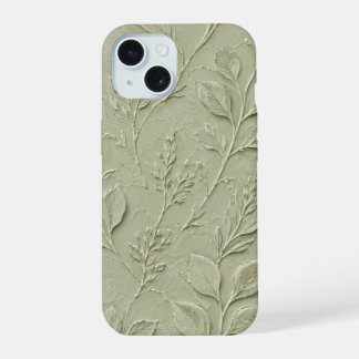 Étui iPhone à motif de feuille botanique vert saug