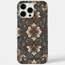 Étui iPhone à motif de médaillon floral damassé Bo