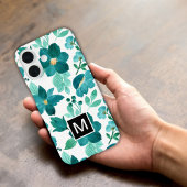 Étui iPhone à motif fleur bleue Monogram