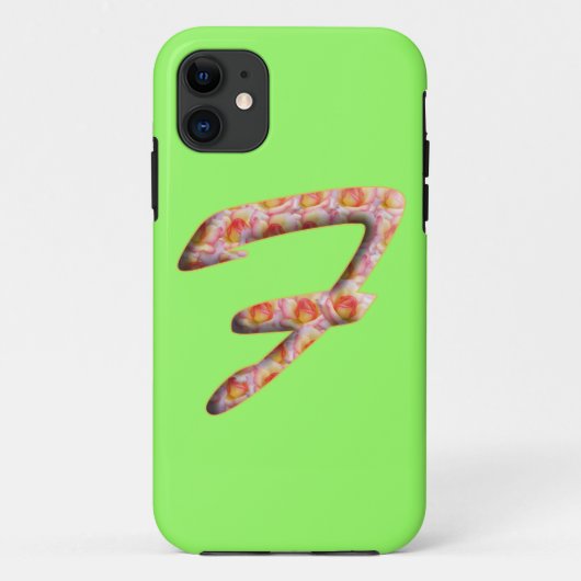 Étui Iphone à motif monogramme F dans les roses (Dos)