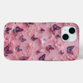 Étui iPhone à motif papillon rose rêveur (Verso (horizontal))