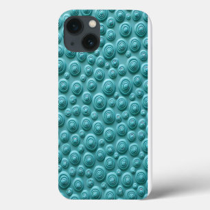 Étui iPhone à motif spirale sarcelle de style