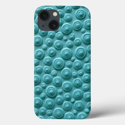 Étui iPhone à motif spirale sarcelle de style (Verso)