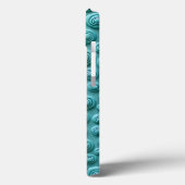 Étui iPhone à motif spirale sarcelle de style (Verso / Gauche)