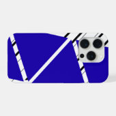 Étui iPhone à motif Zig Zag Bleu (Verso Horizontal)