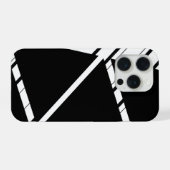 Étui iPhone à motif Zig Zag noir (Verso Horizontal)