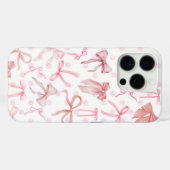 Étui iPhone à nœud rose (Verso (horizontal))