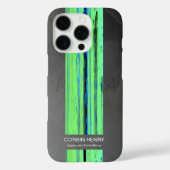 Étui iPhone à texture abstraite avec nom moderne (Verso)