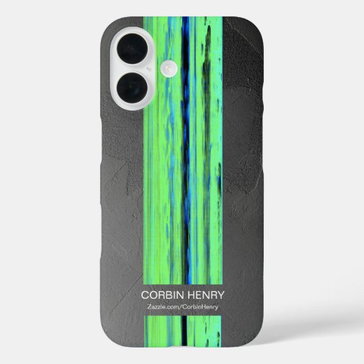 Étui iPhone à texture abstraite avec nom moderne (Verso)