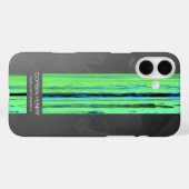 Étui iPhone à texture abstraite avec nom moderne (Verso (horizontal))