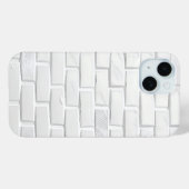 Étui iPhone à texture de brique blanche Look minim (Verso (horizontal))