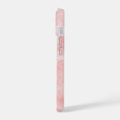 Étui iPhone à texture de marbre rose doux (Côté gauche)