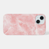 Étui iPhone à texture de marbre rose doux (Verso Horizontal)